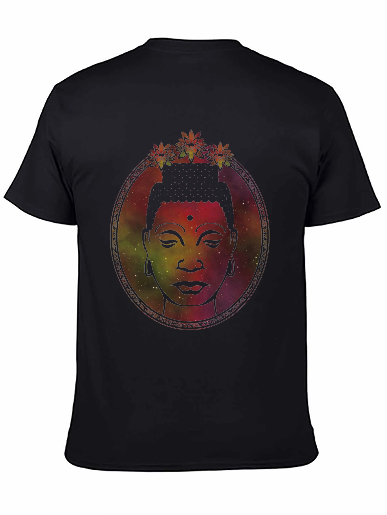 Buddha Head Graphic Tee - Meditative Galaxy Print