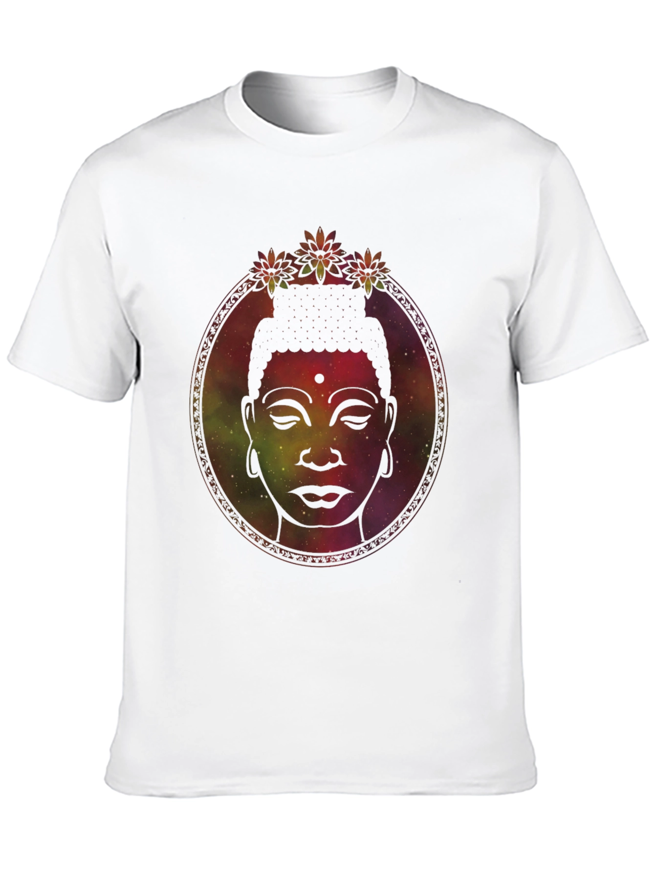 Buddha Head Graphic Tee - Meditative Galaxy Print
