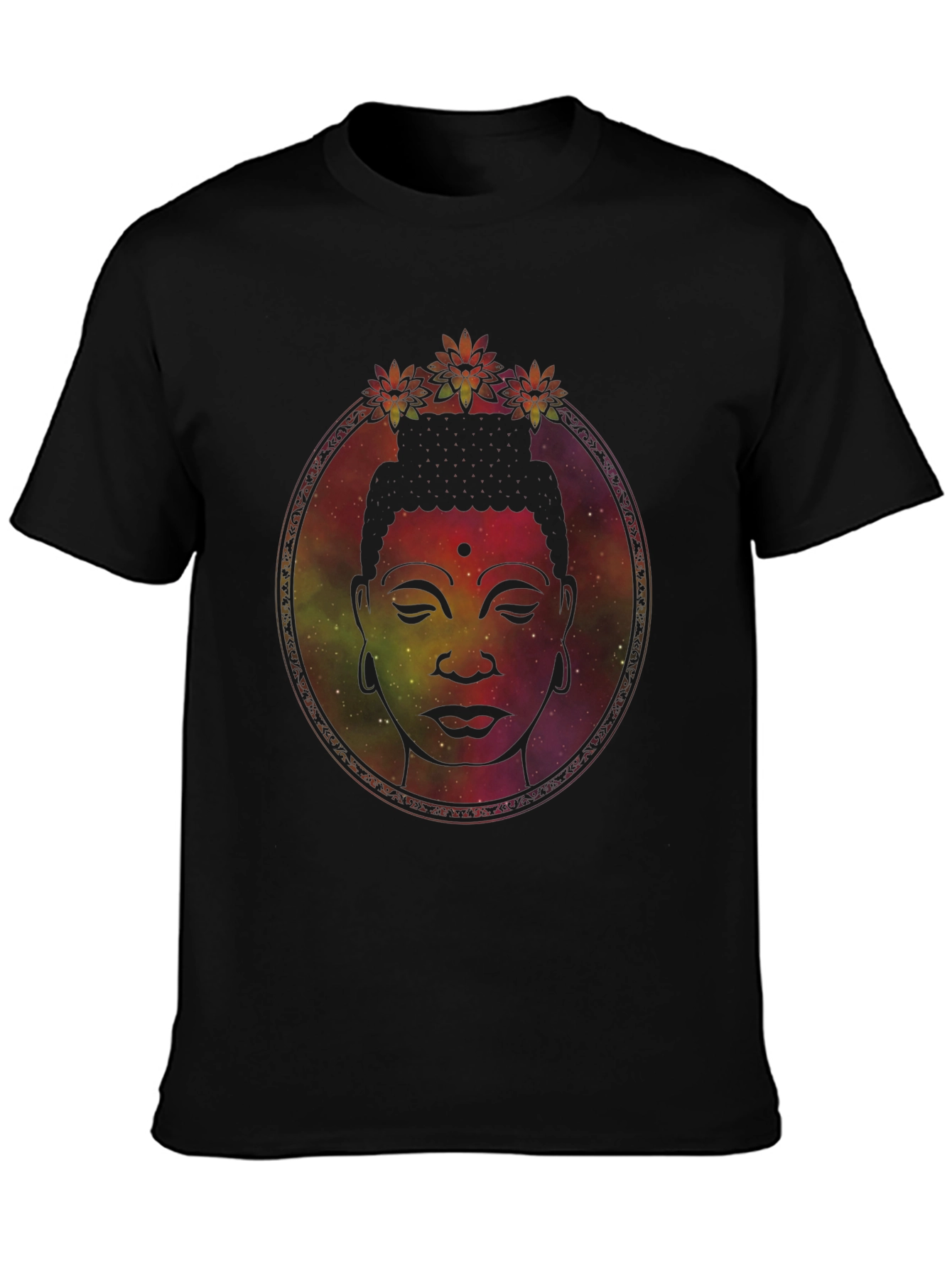 Buddha Head Graphic Tee - Meditative Galaxy Print