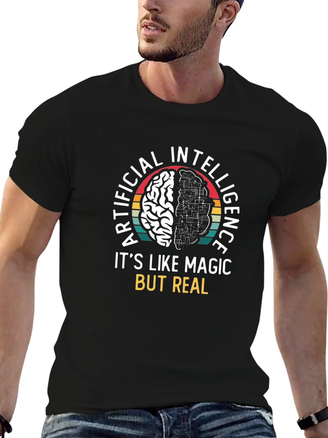 AI Brain T-Shirt: Artificial Intelligence Magic