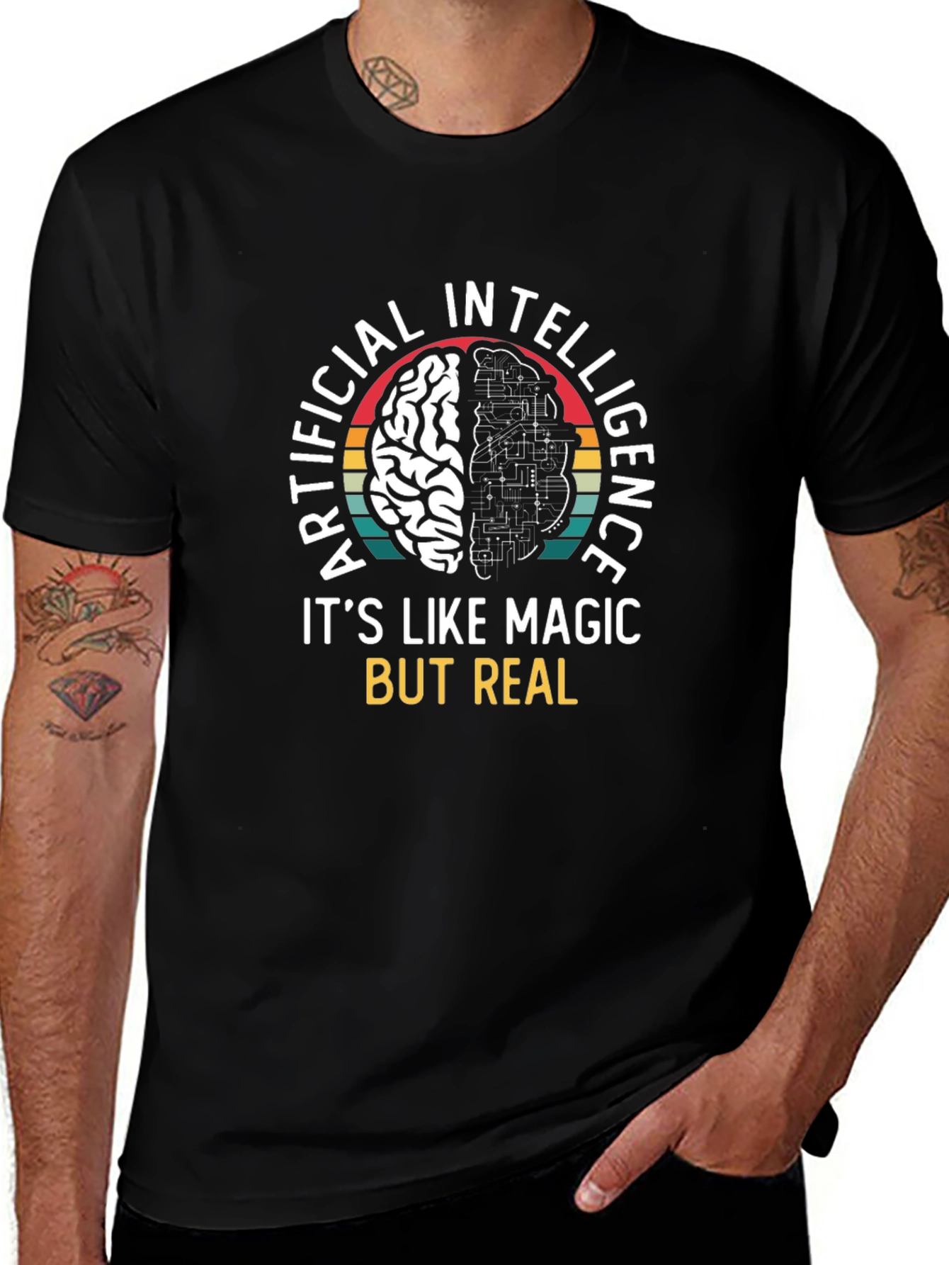 AI Brain T-Shirt: Artificial Intelligence Magic