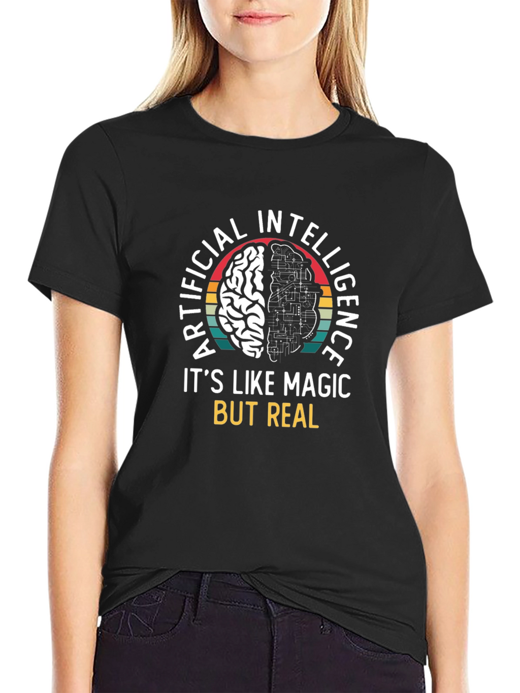 AI Brain T-Shirt: Artificial Intelligence Magic