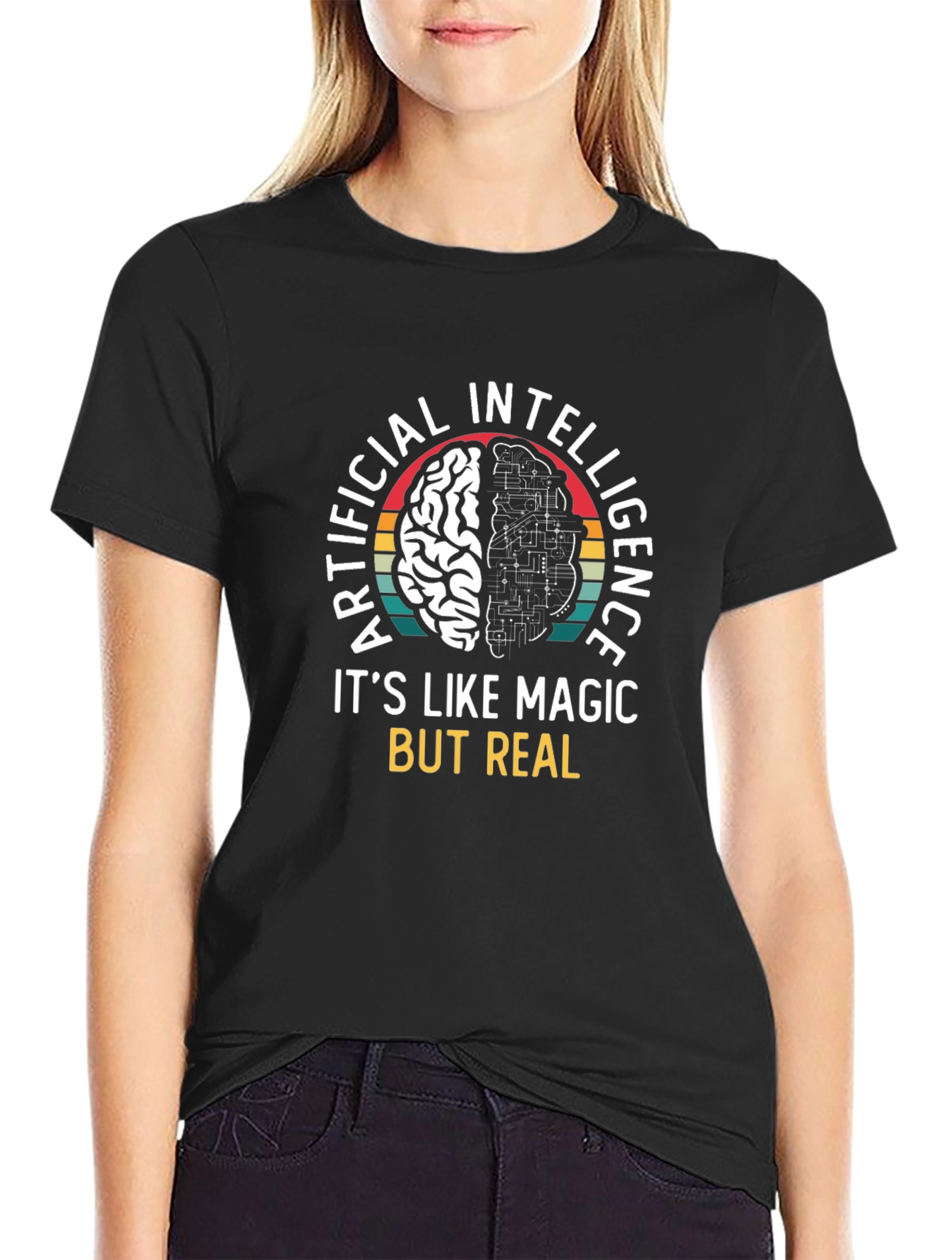 AI Brain T-Shirt: Artificial Intelligence Magic