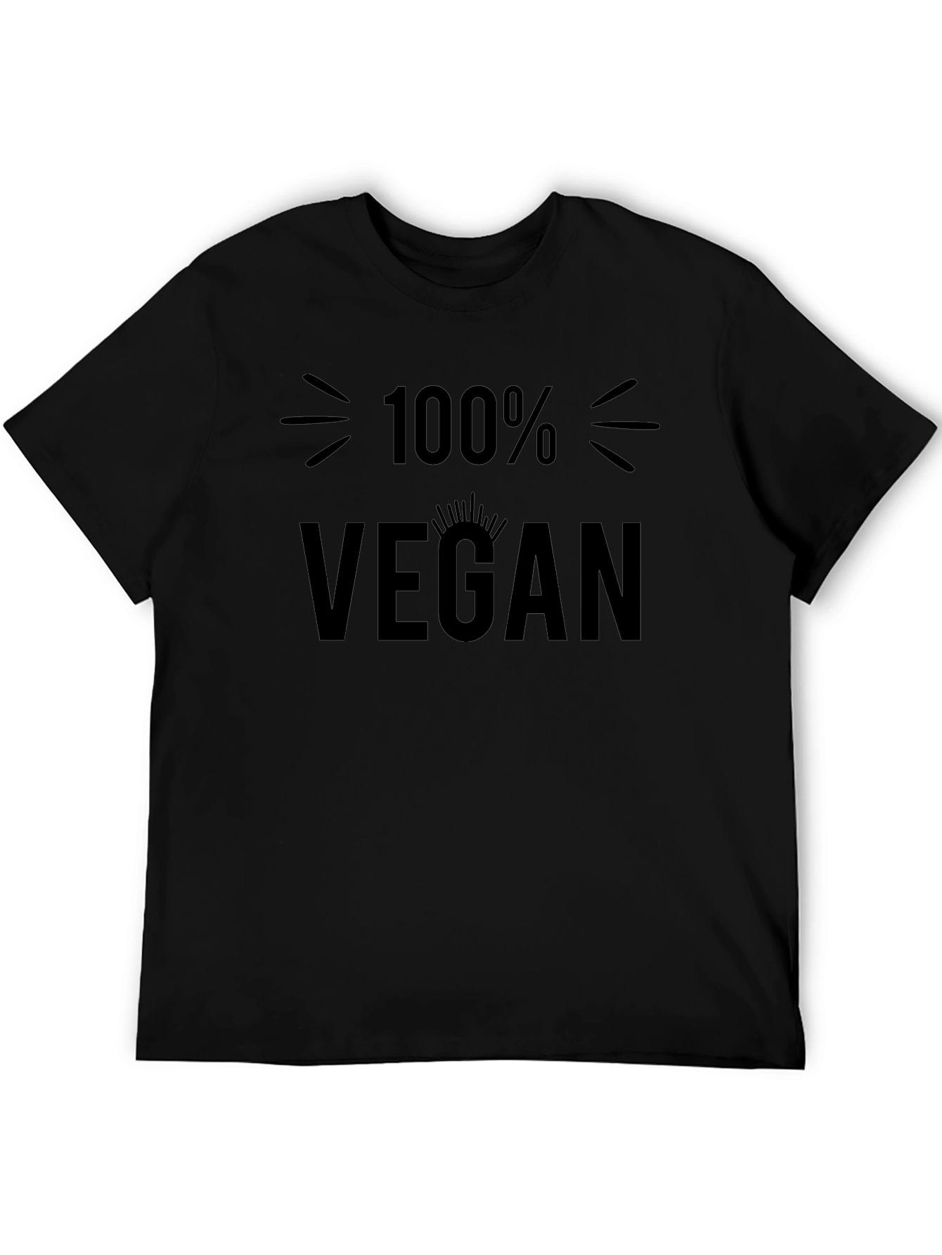 100% Vegan Graphic T-Shirt - Black