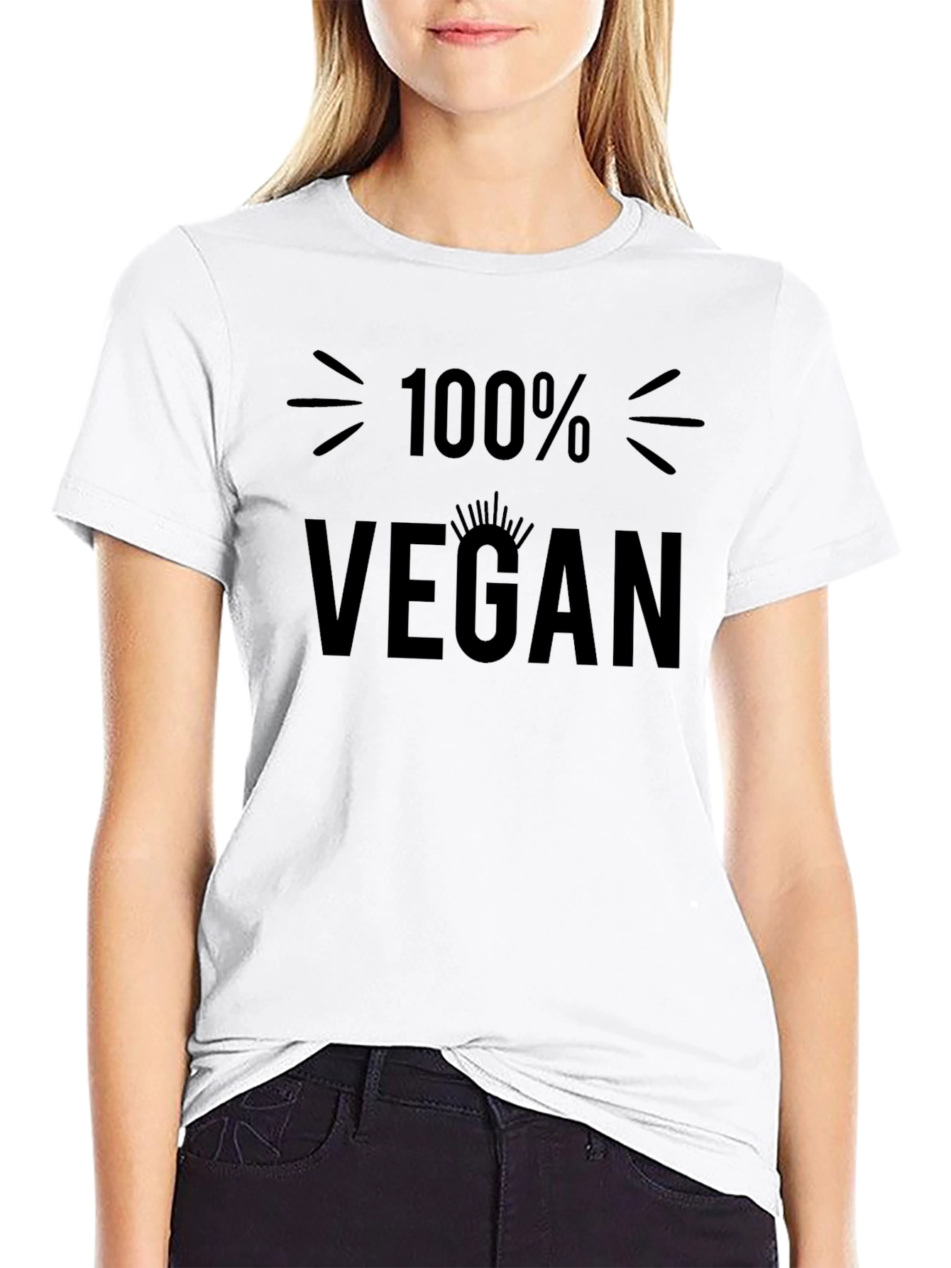 100% Vegan Graphic T-Shirt - Black