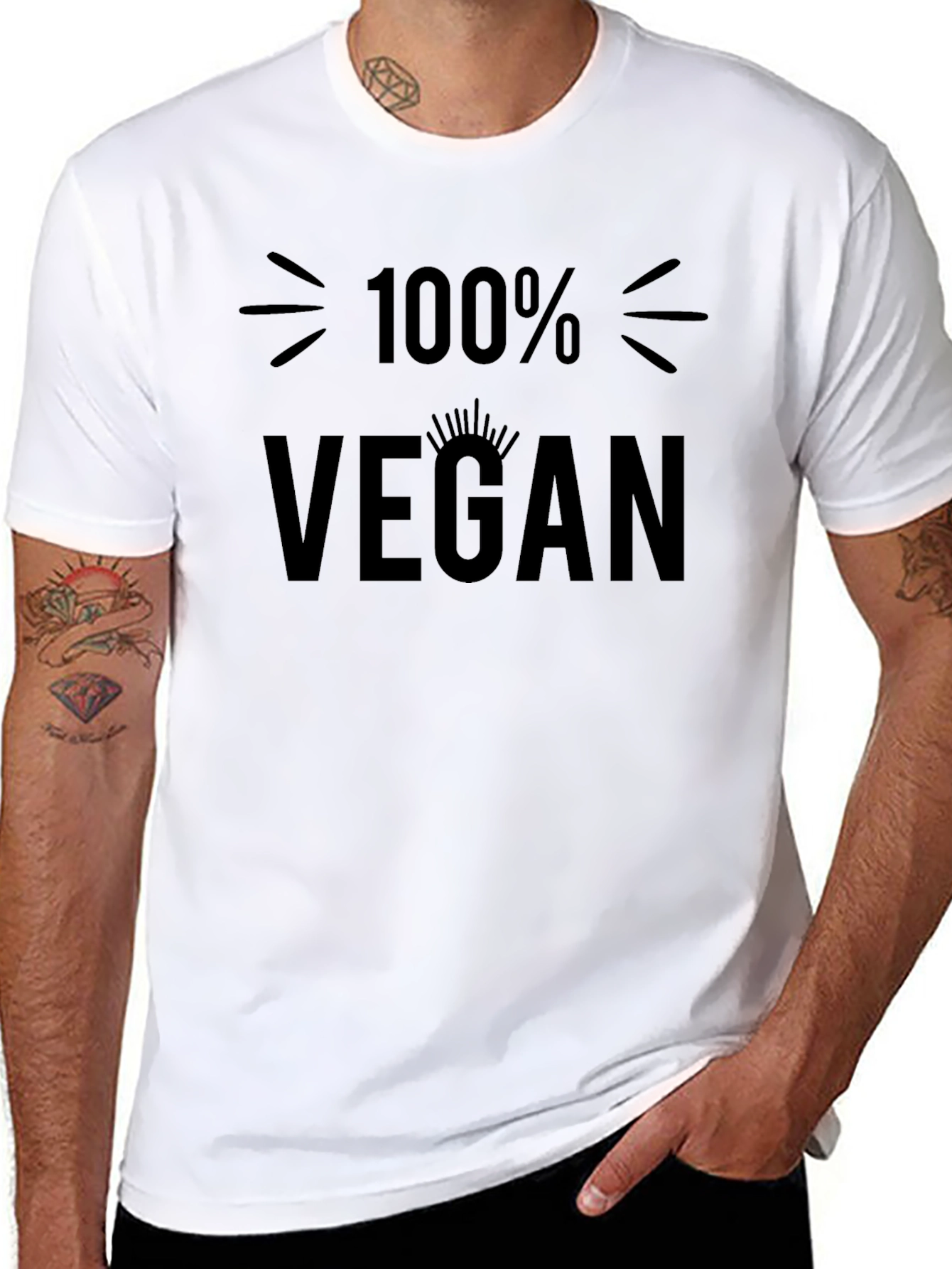 100% Vegan Graphic T-Shirt - Black