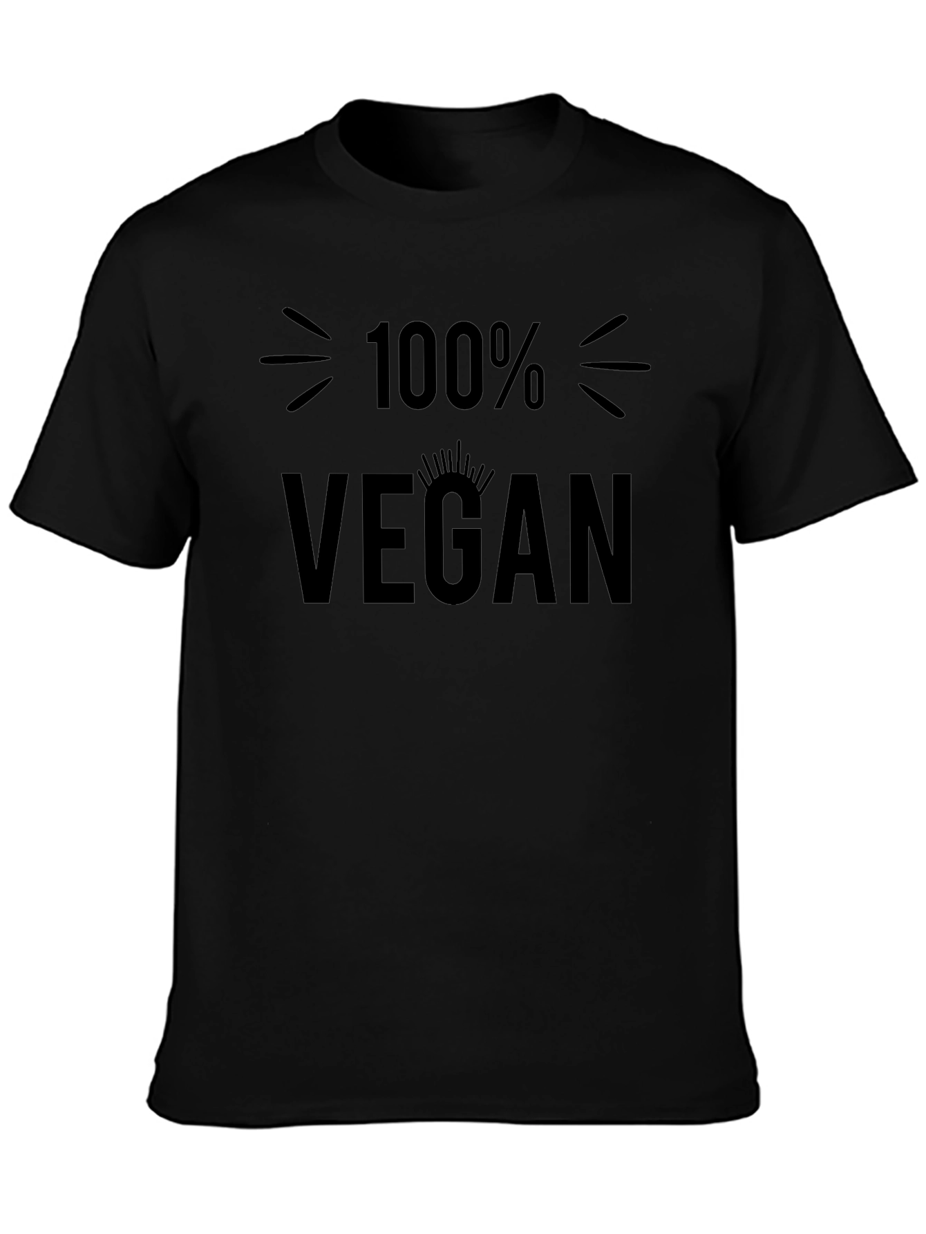 100% Vegan Graphic T-Shirt - Black