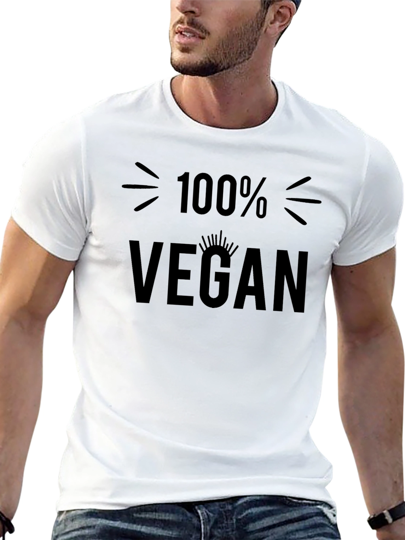 100% Vegan Graphic T-Shirt - Black