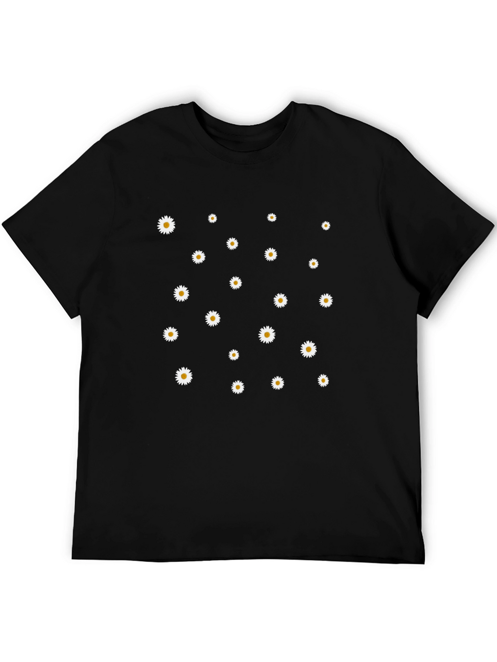 Daisy Print Black T-Shirt