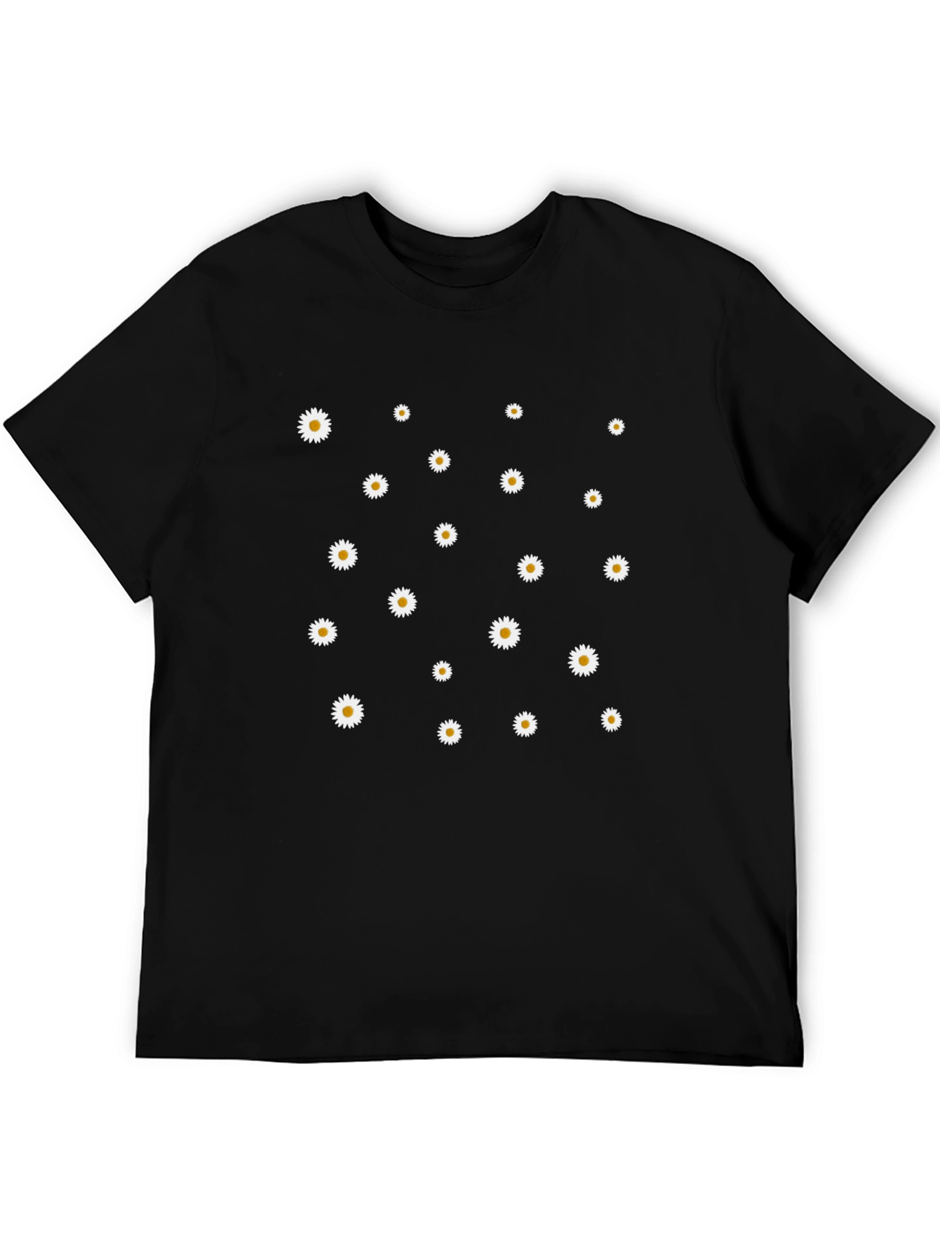 Daisy Print Black T-Shirt