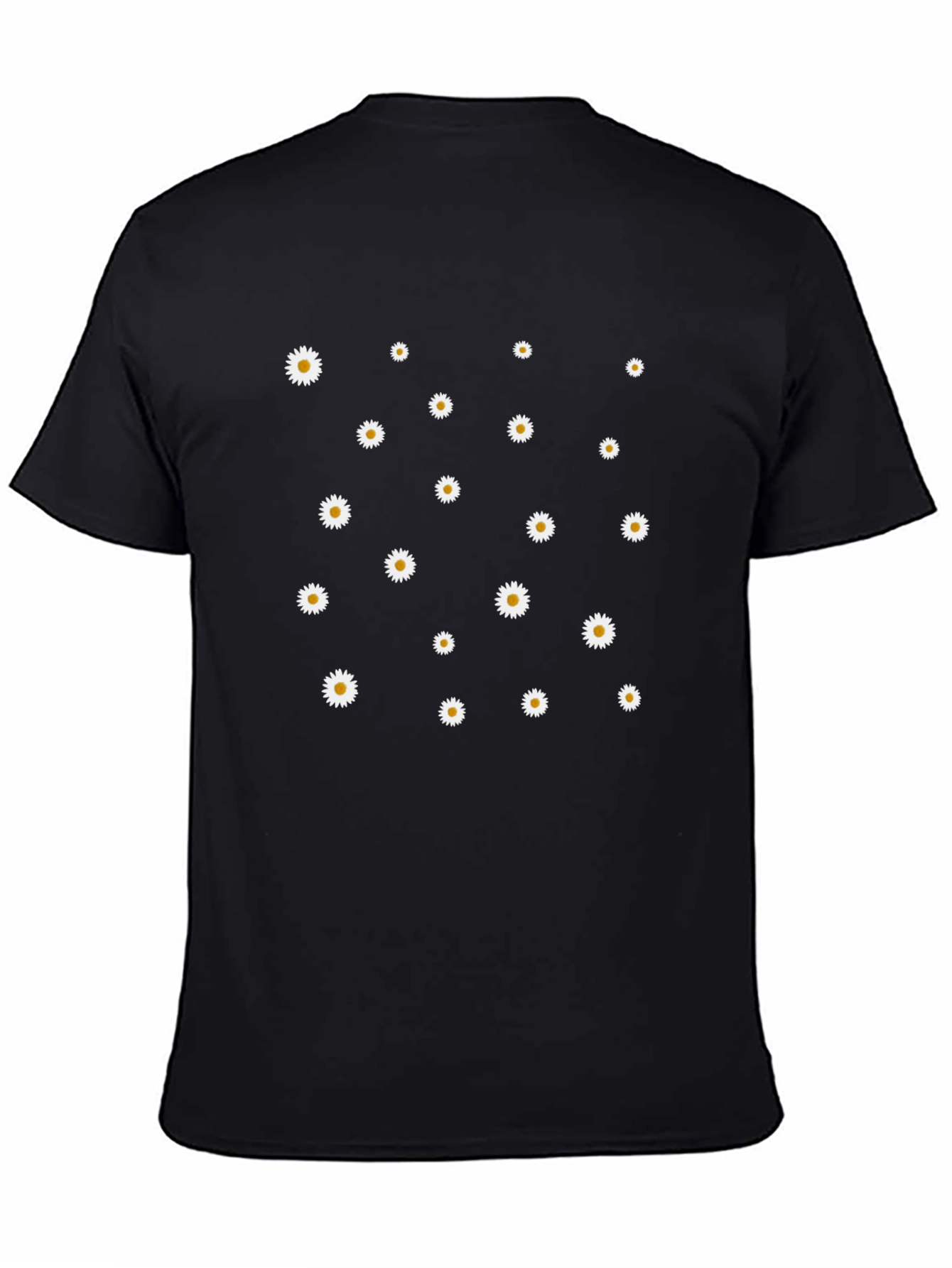 Daisy Print Black T-Shirt