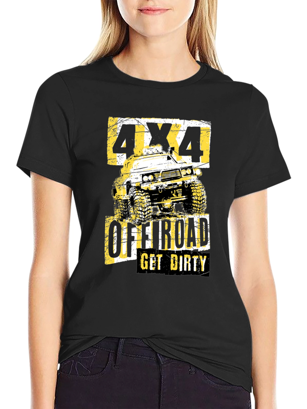 4x4 Off-Road Get Dirty Black Graphic T-Shirt