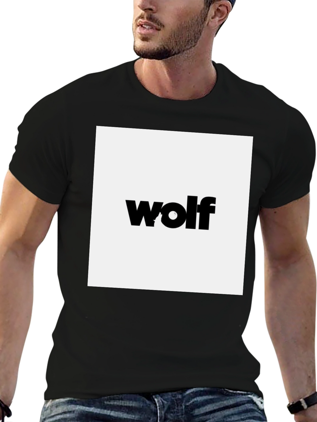 Wolf Graphic Black Tee - Modern Style