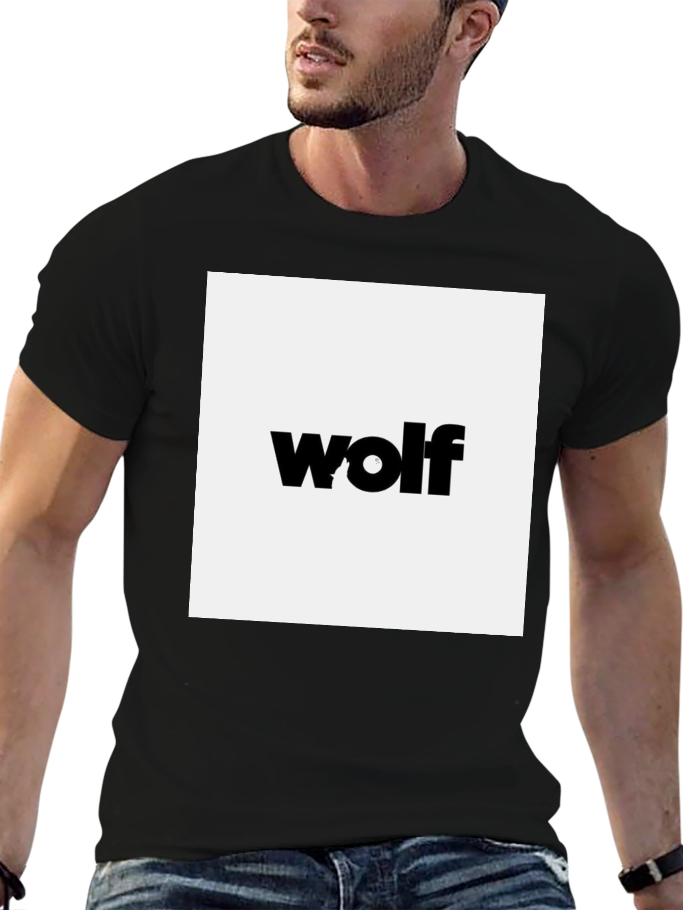 Wolf Graphic Black Tee - Modern Style