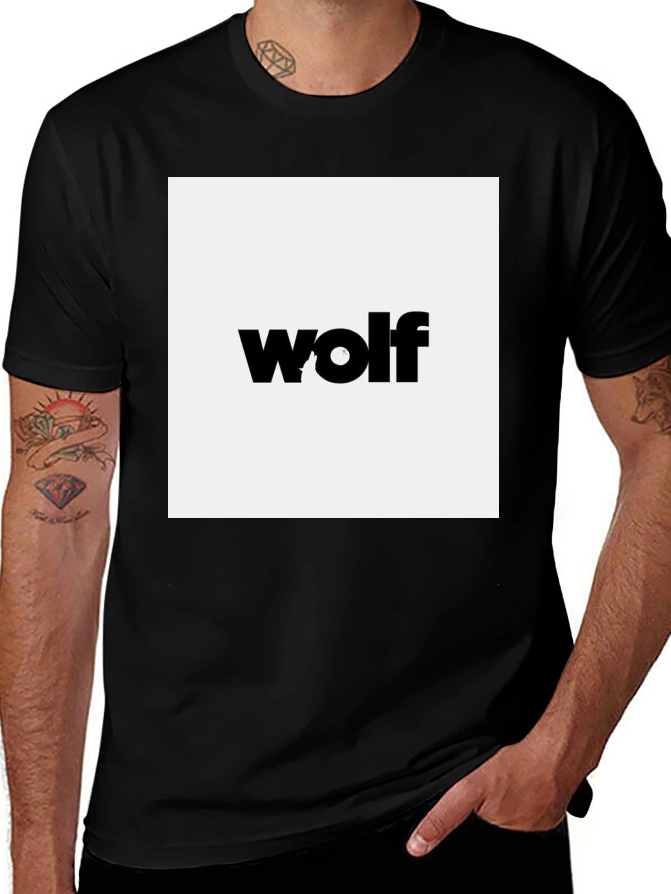 Wolf Graphic Black Tee - Modern Style
