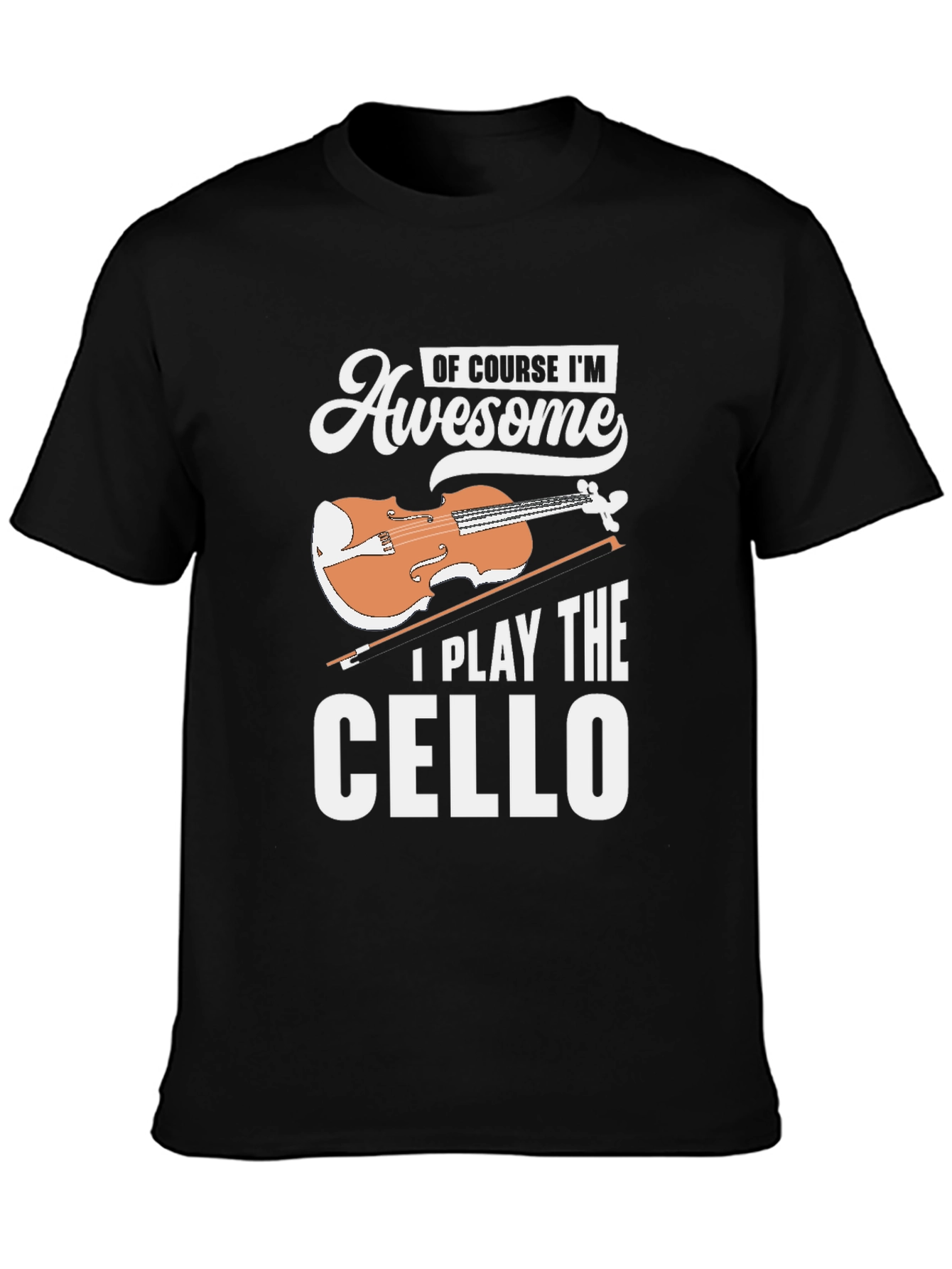 Awesome Cello Player Black T-Shirt