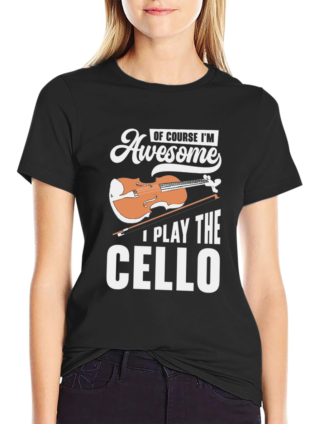 Awesome Cello Player Black T-Shirt