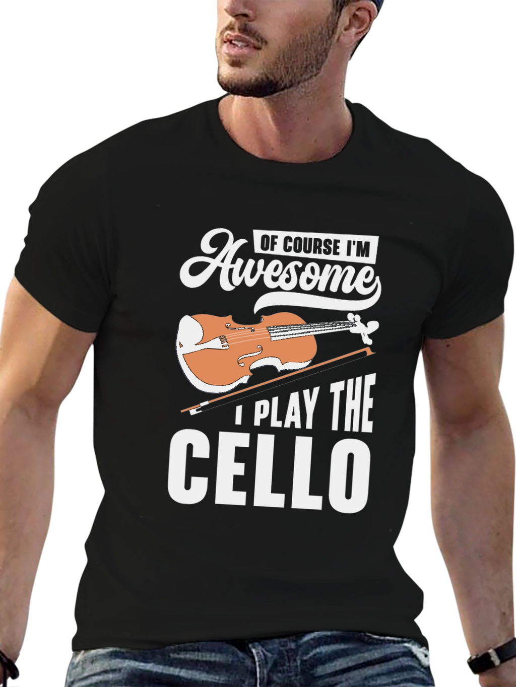 Awesome Cello Player Black T-Shirt