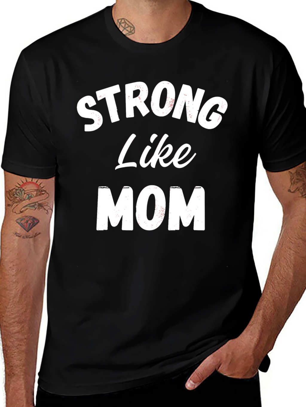 Strong Like Mom Graphic Tee - Black