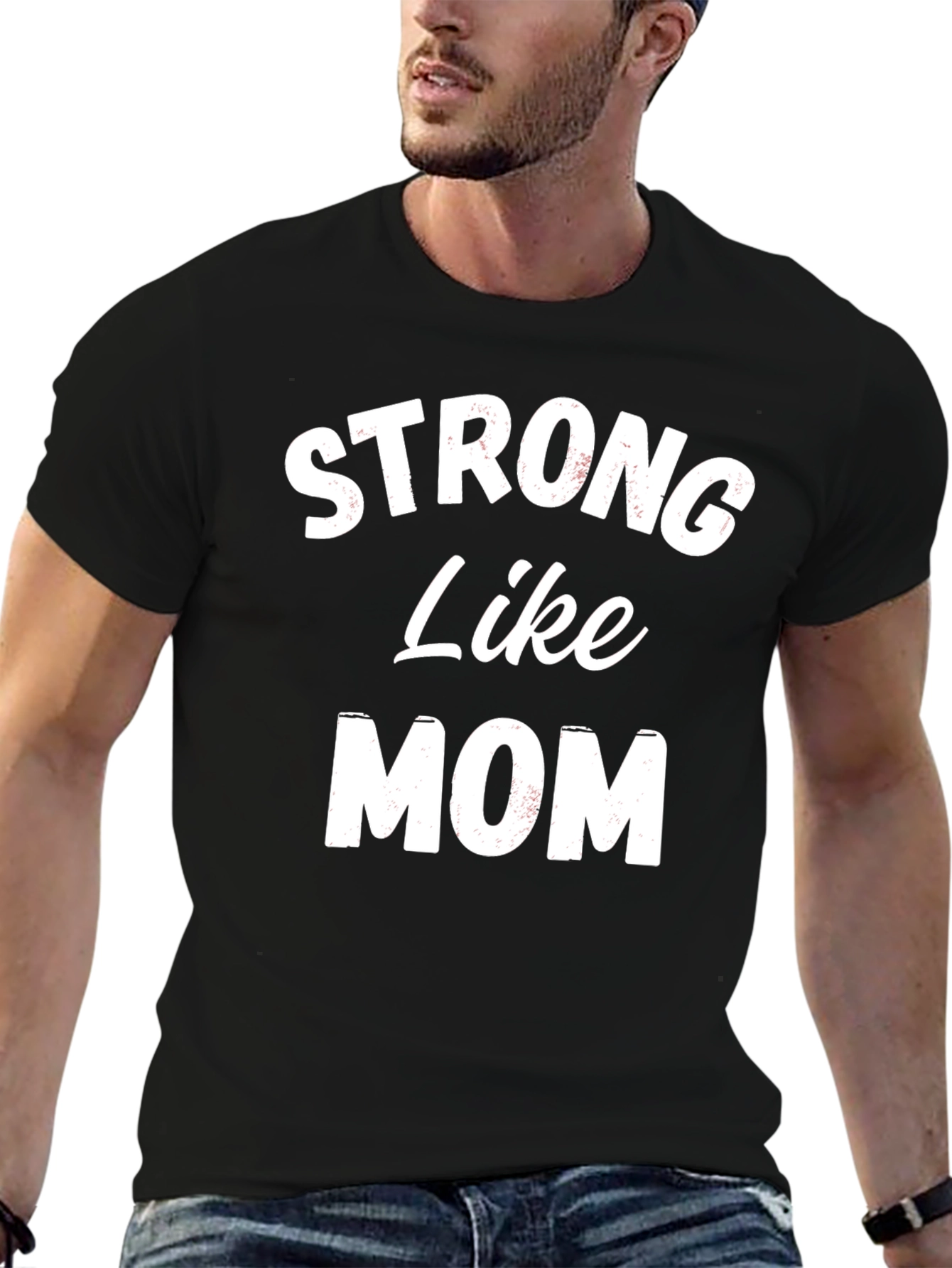Strong Like Mom Graphic Tee - Black