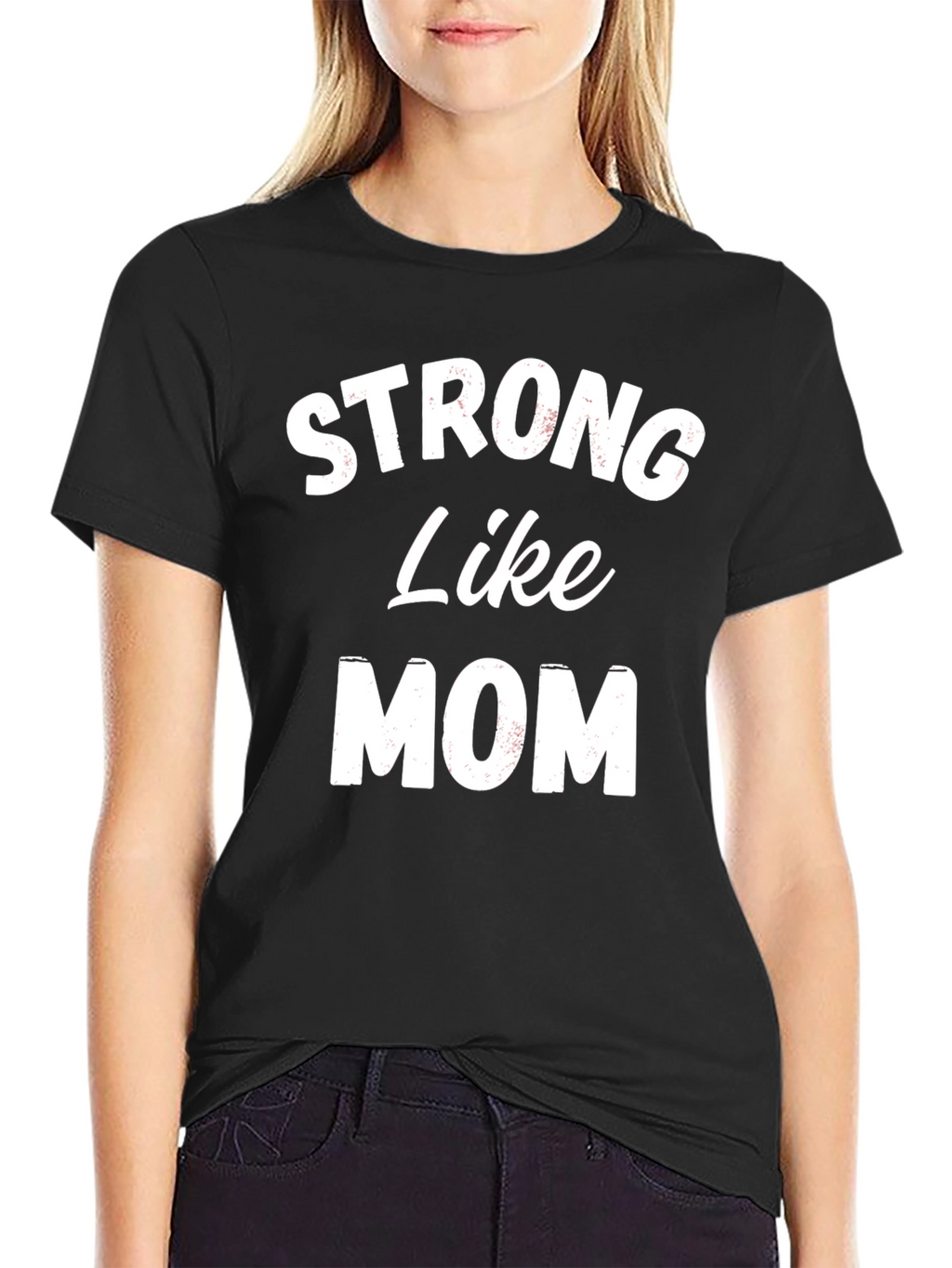 Strong Like Mom Graphic Tee - Black