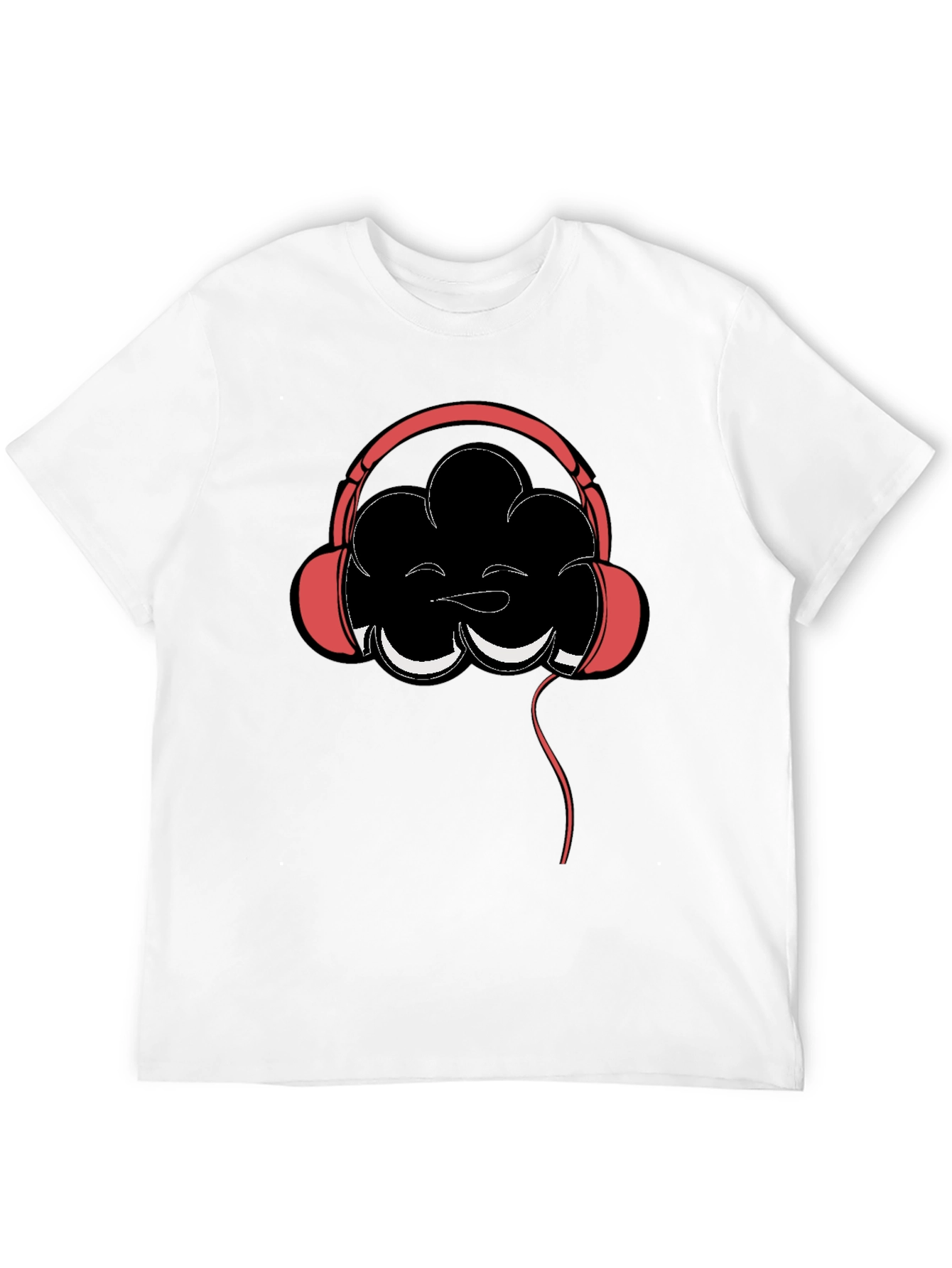 Cloud Headphones Graphic Tee - Mens Black Cotton T-Shirt