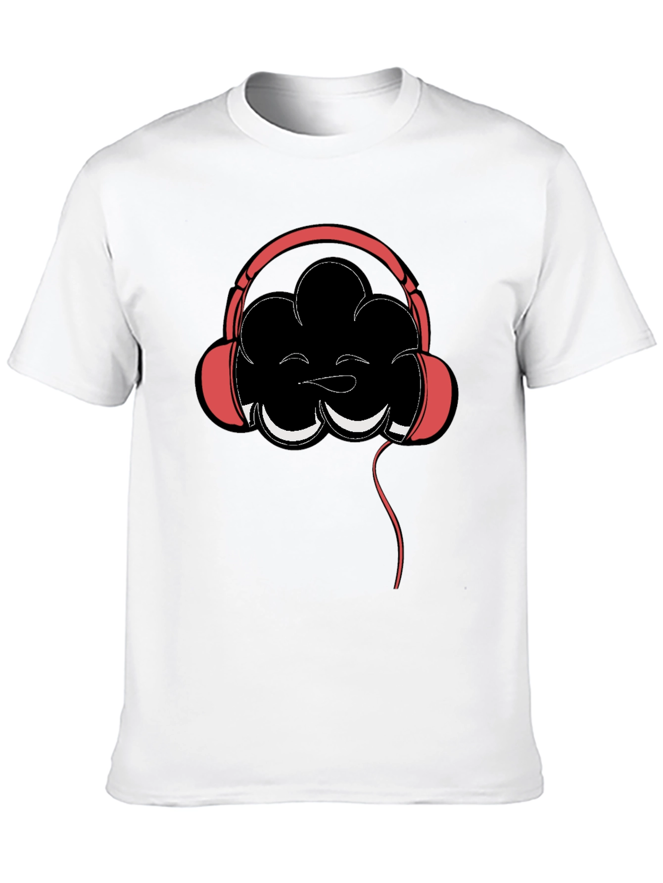 Cloud Headphones Graphic Tee - Mens Black Cotton T-Shirt