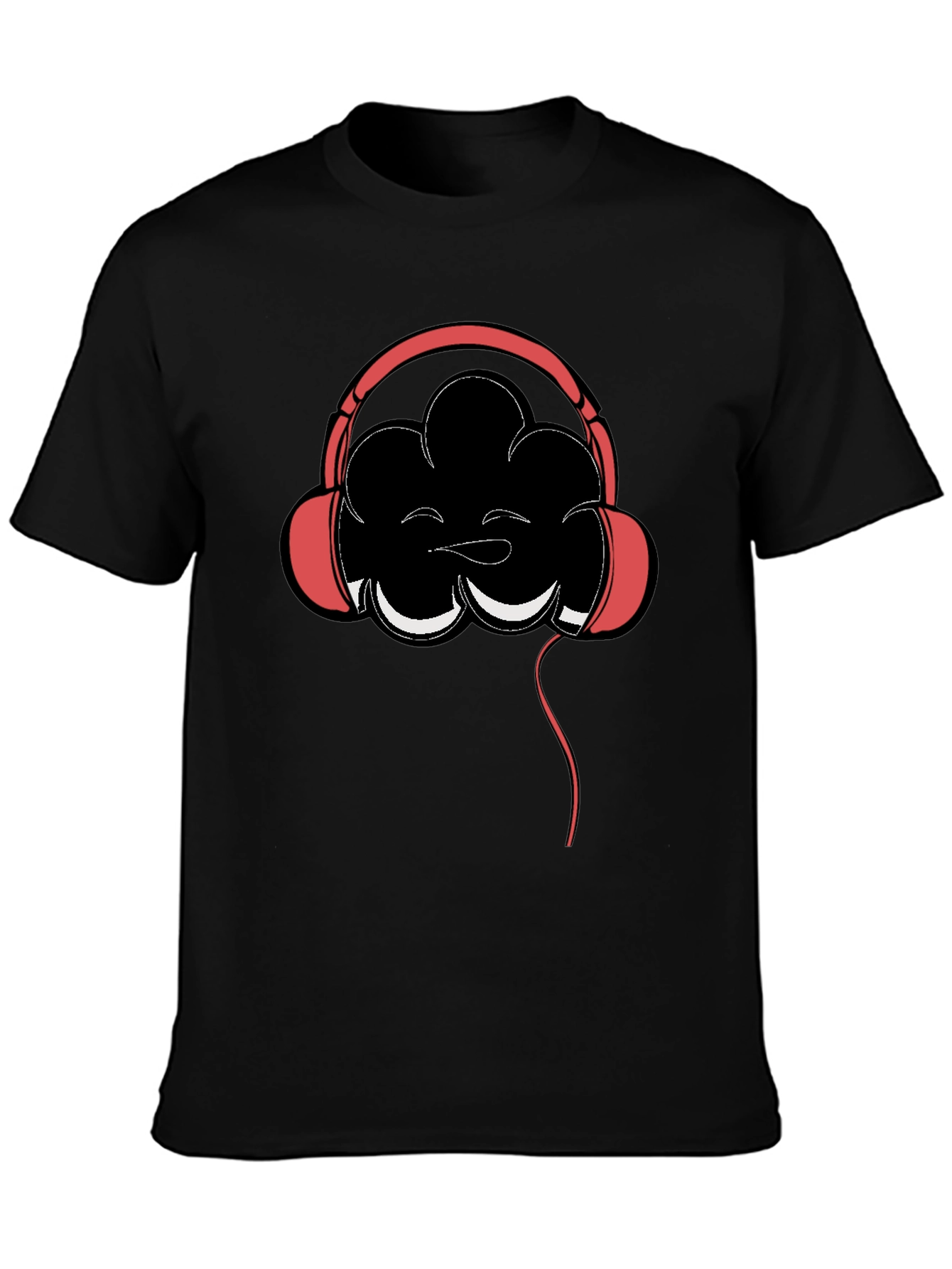 Cloud Headphones Graphic Tee - Mens Black Cotton T-Shirt