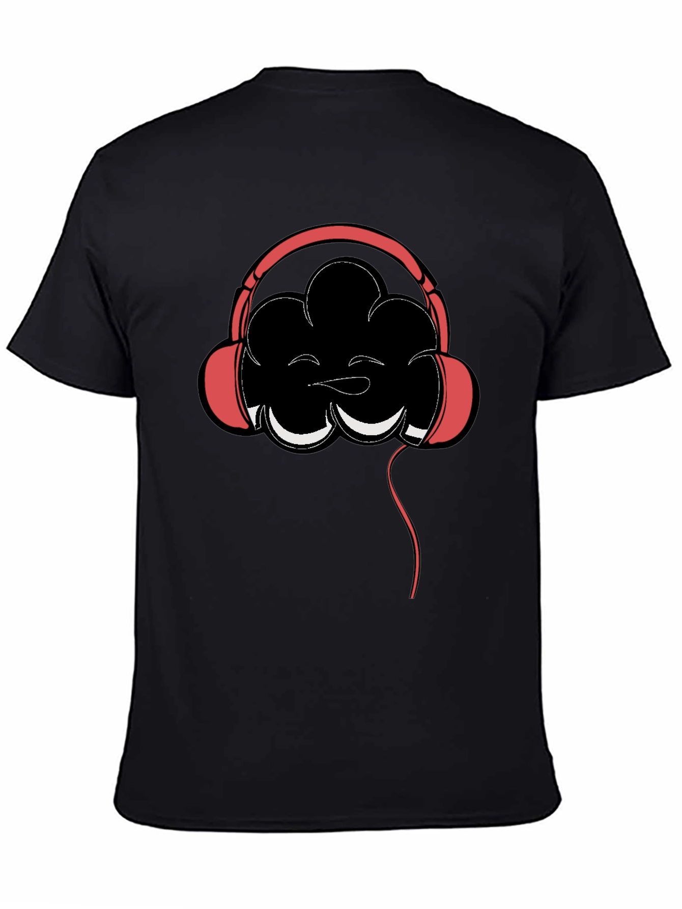 Cloud Headphones Graphic Tee - Mens Black Cotton T-Shirt