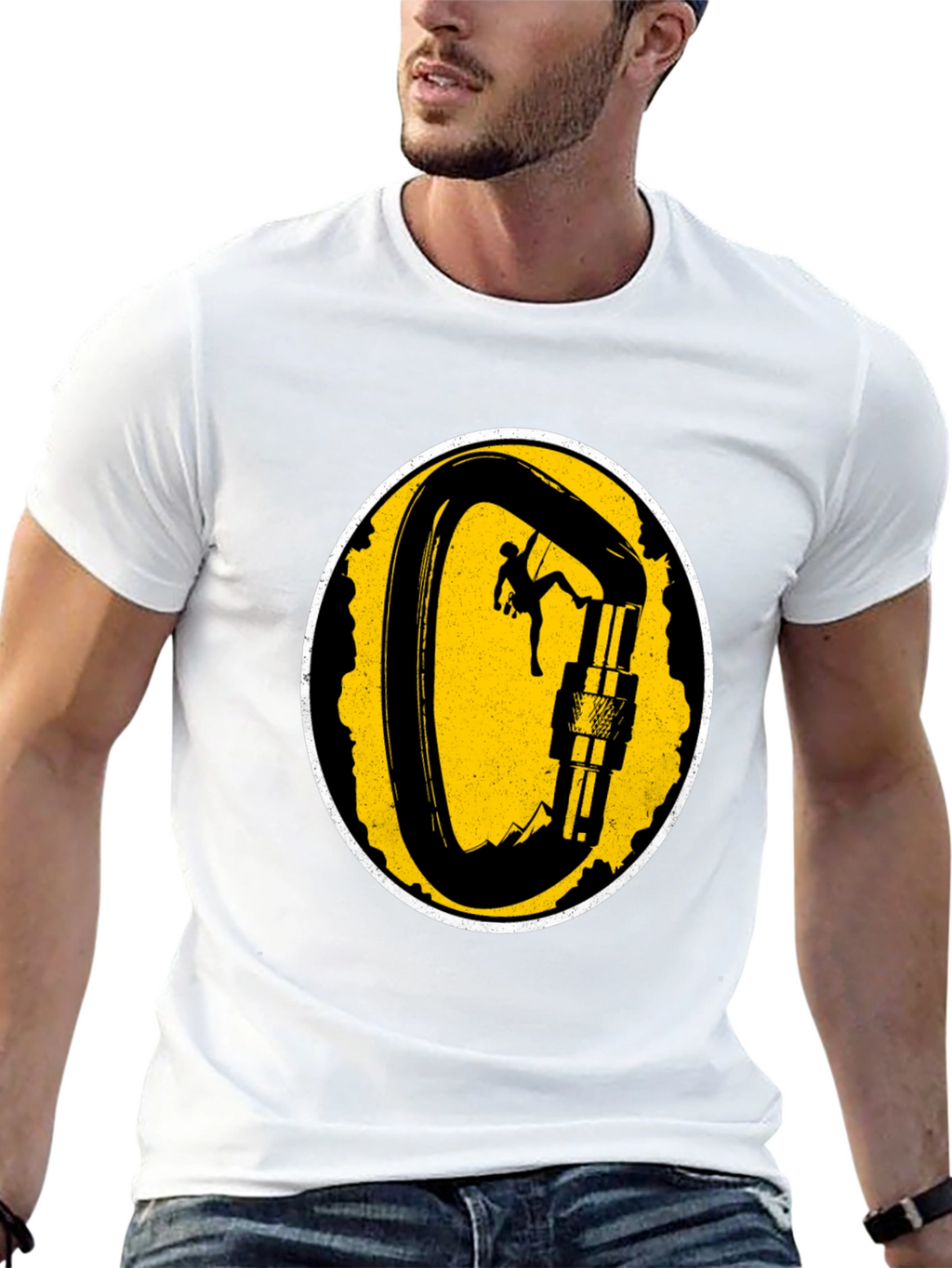 Climbing Carabiner Graphic T-Shirt - Black