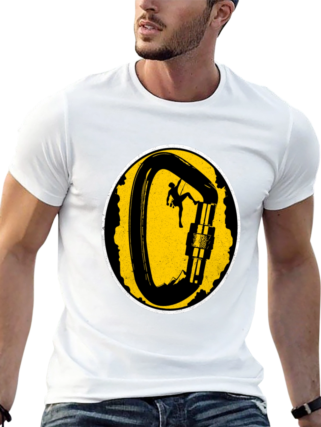 Climbing Carabiner Graphic T-Shirt - Black