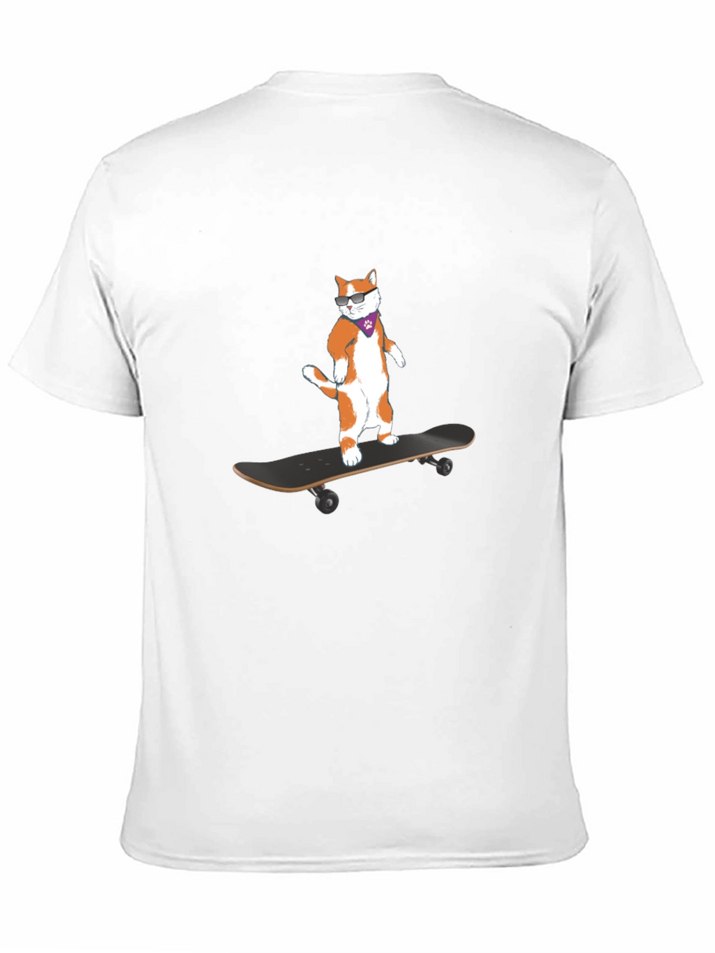 Cool Cat Skateboarder Black T-Shirt