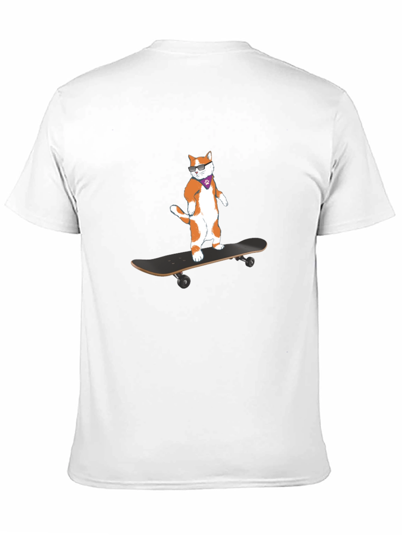 Cool Cat Skateboarder Black T-Shirt