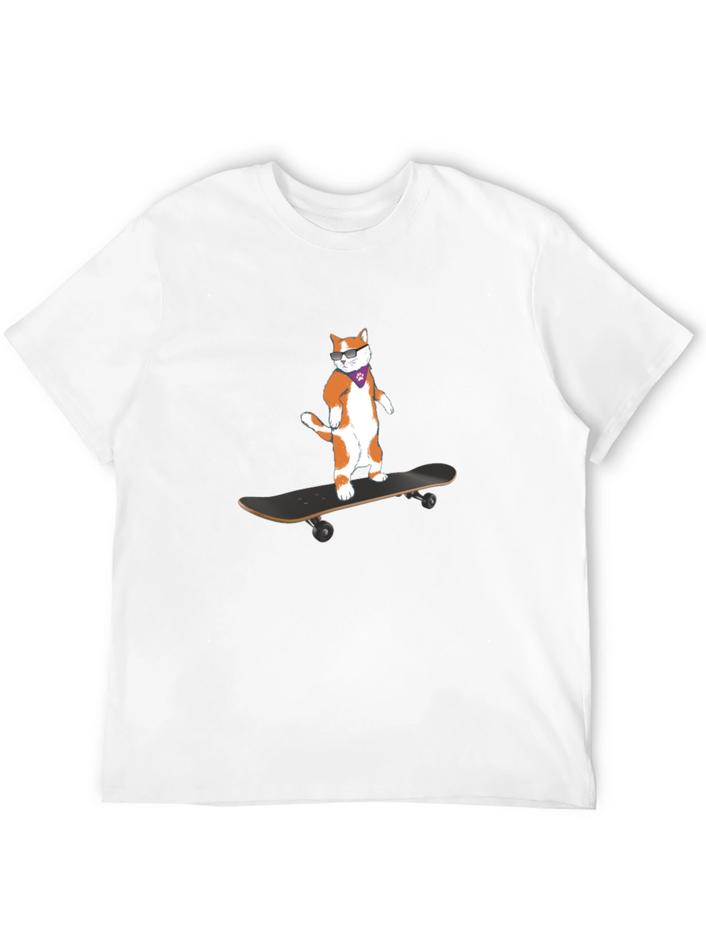 Cool Cat Skateboarder Black T-Shirt