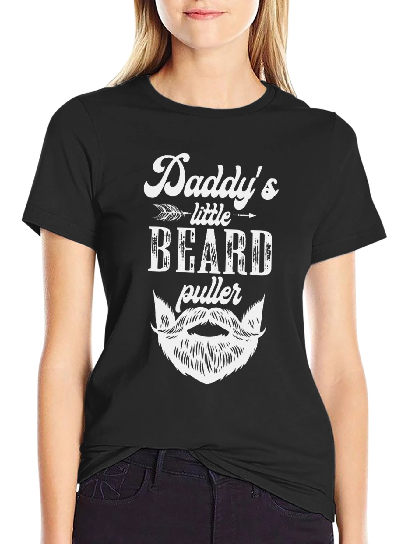 Daddys Little Beard Puller T-Shirt Funny Fathers Day Gift