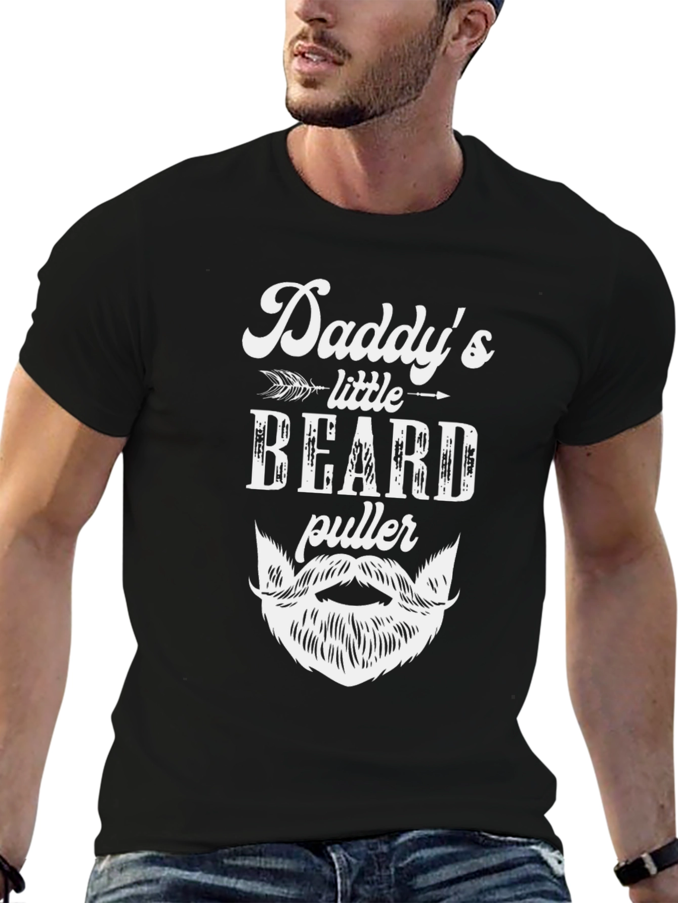 Daddys Little Beard Puller T-Shirt Funny Fathers Day Gift