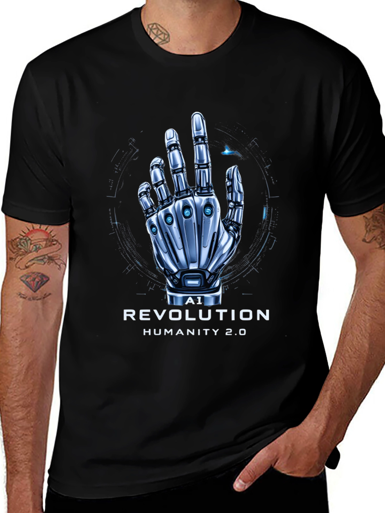 AI Revolution T-Shirt | Futuristic Robot Hand Design