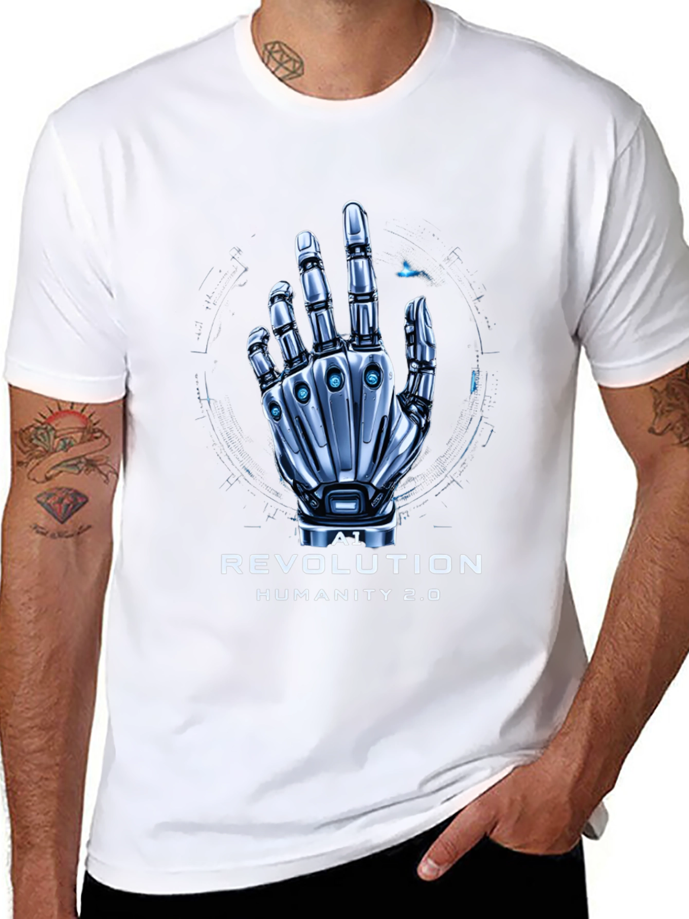AI Revolution T-Shirt | Futuristic Robot Hand Design