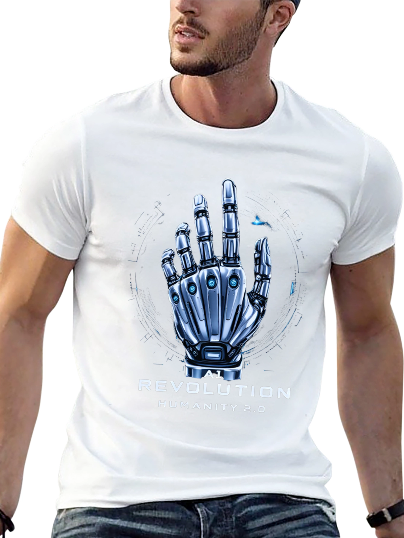 AI Revolution T-Shirt | Futuristic Robot Hand Design
