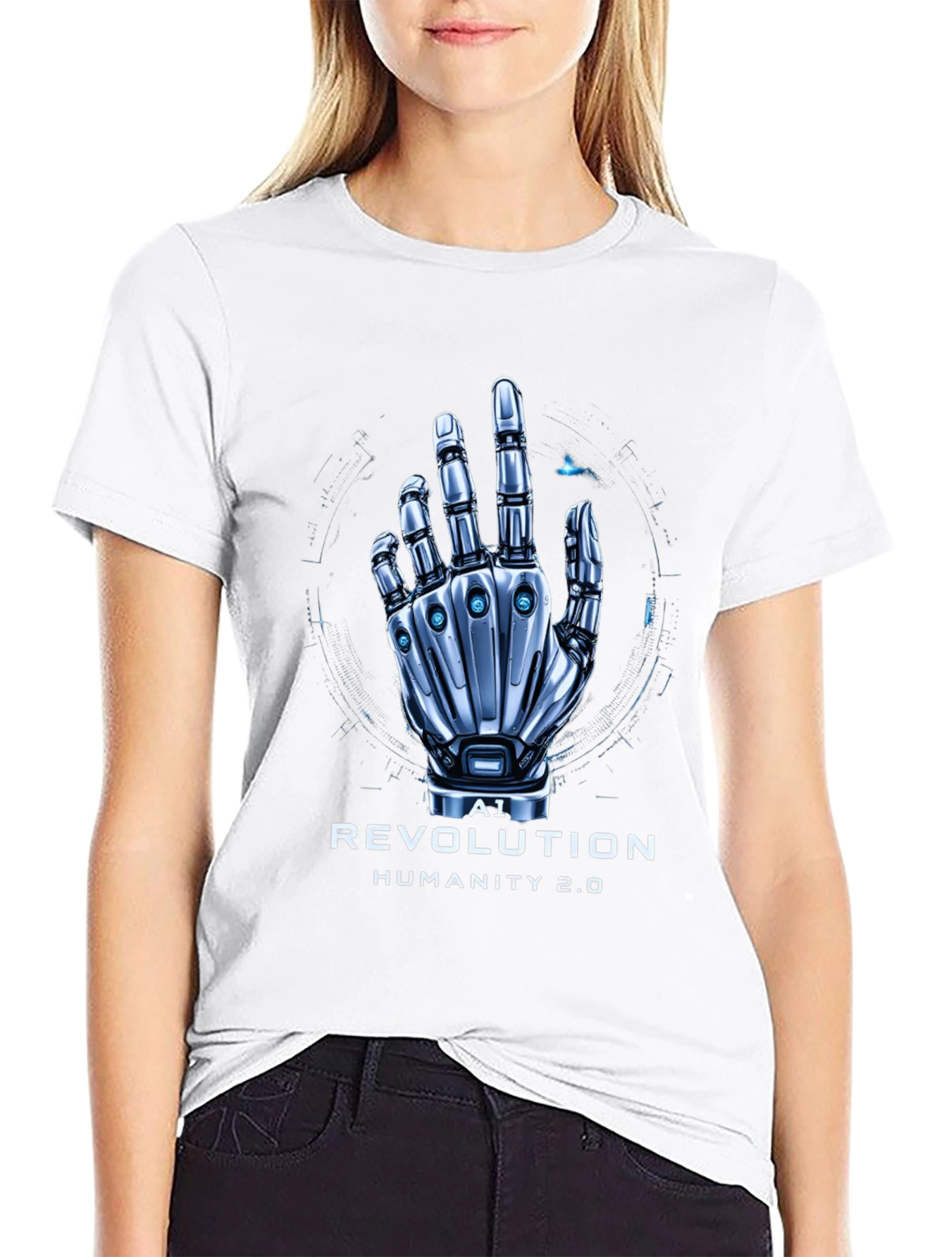 AI Revolution T-Shirt | Futuristic Robot Hand Design