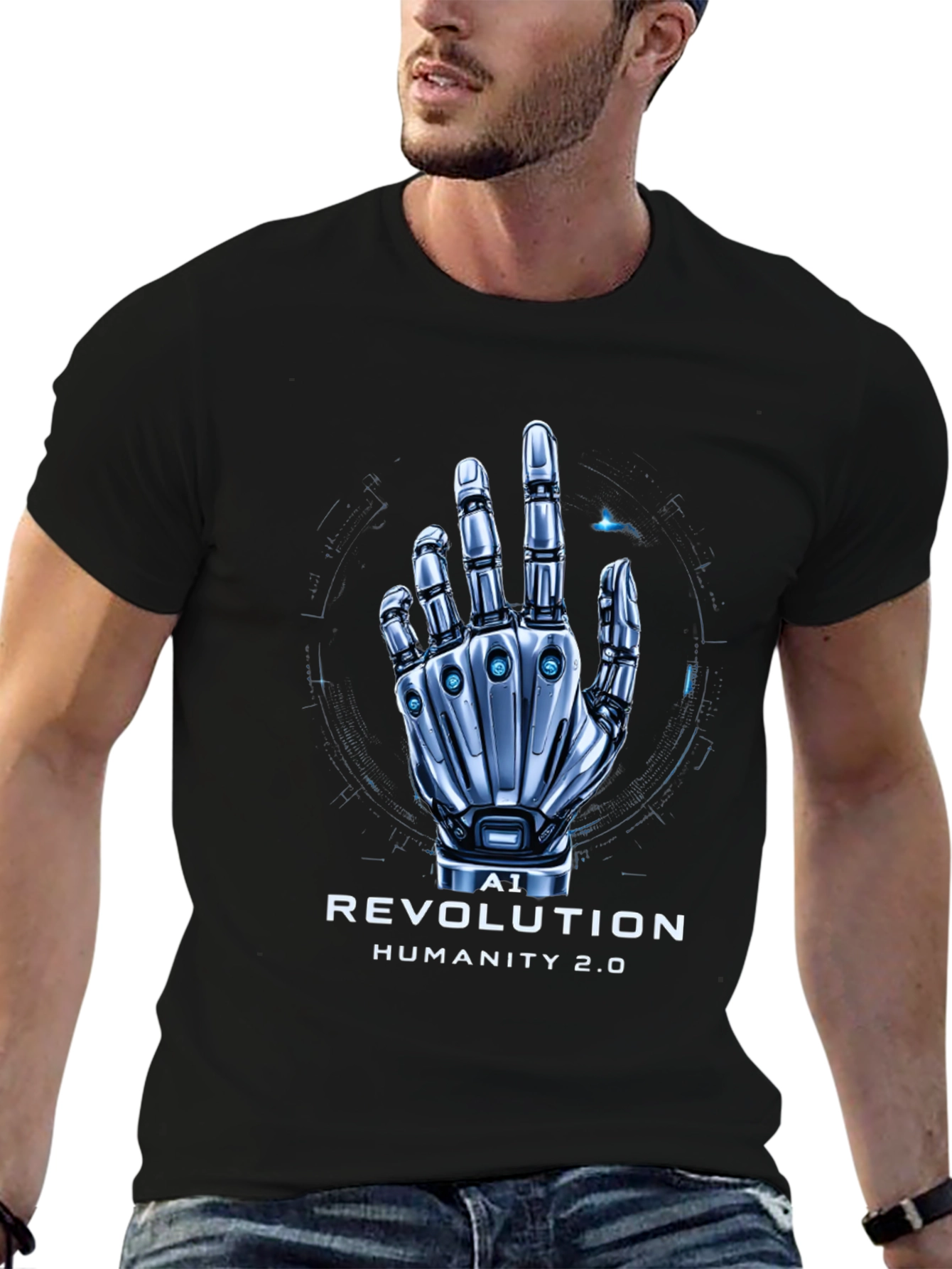 AI Revolution T-Shirt | Futuristic Robot Hand Design