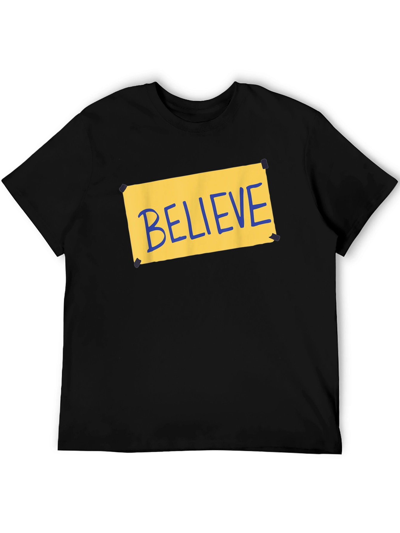 Believe Graphic T-Shirt - Black Crew Neck Tee