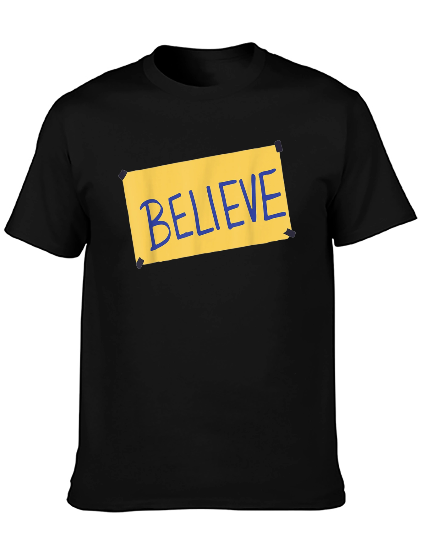 Believe Graphic T-Shirt - Black Crew Neck Tee