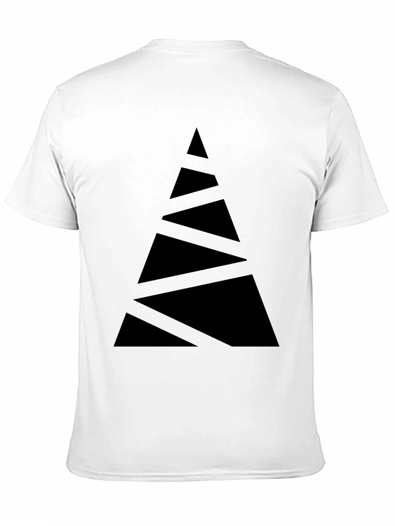 Abstract Triangle Graphic Tee - Modern Black T-Shirt