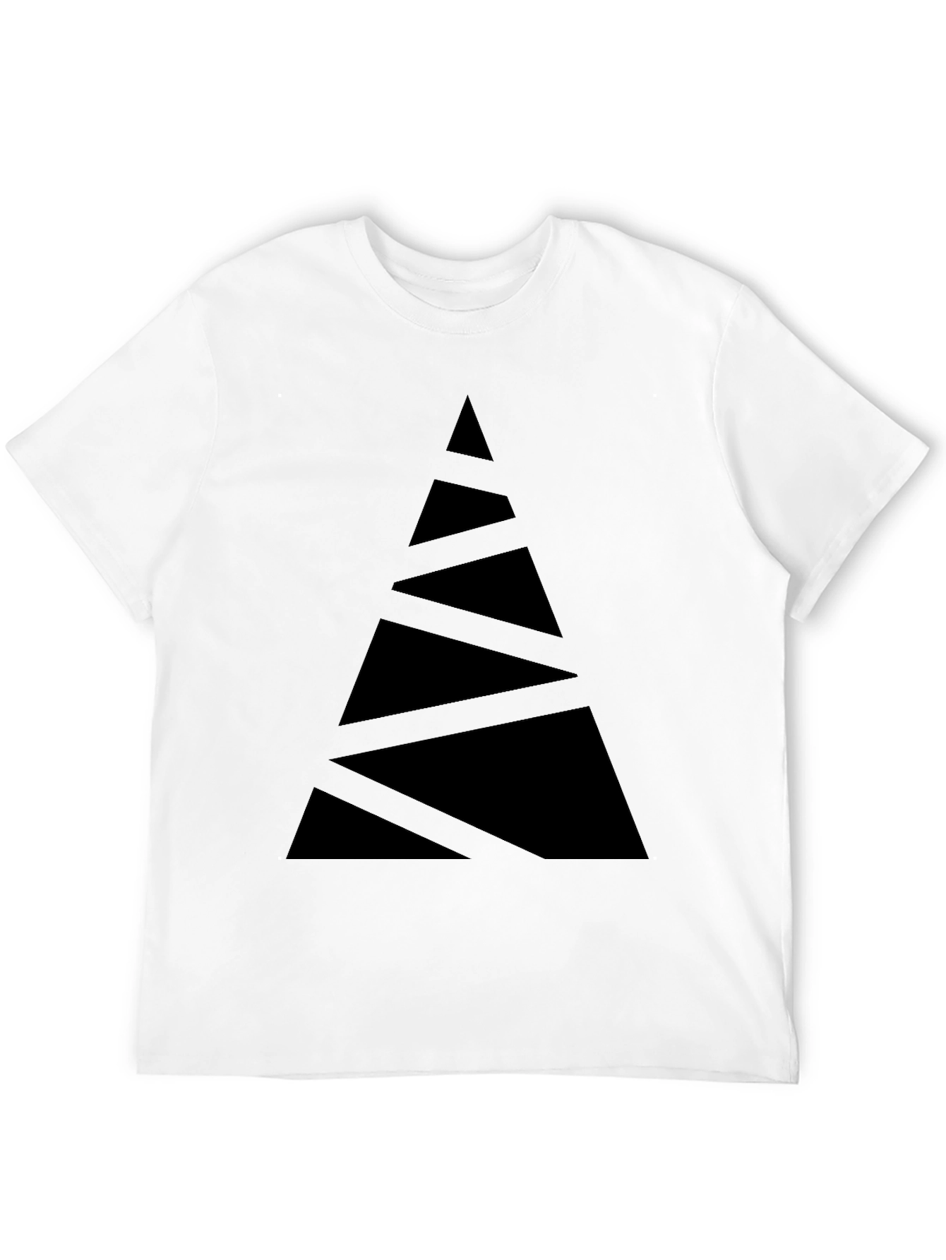Abstract Triangle Graphic Tee - Modern Black T-Shirt