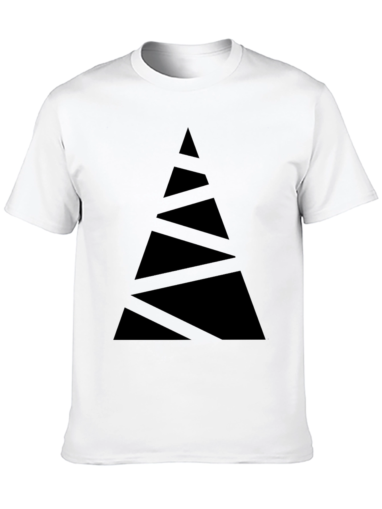 Abstract Triangle Graphic Tee - Modern Black T-Shirt
