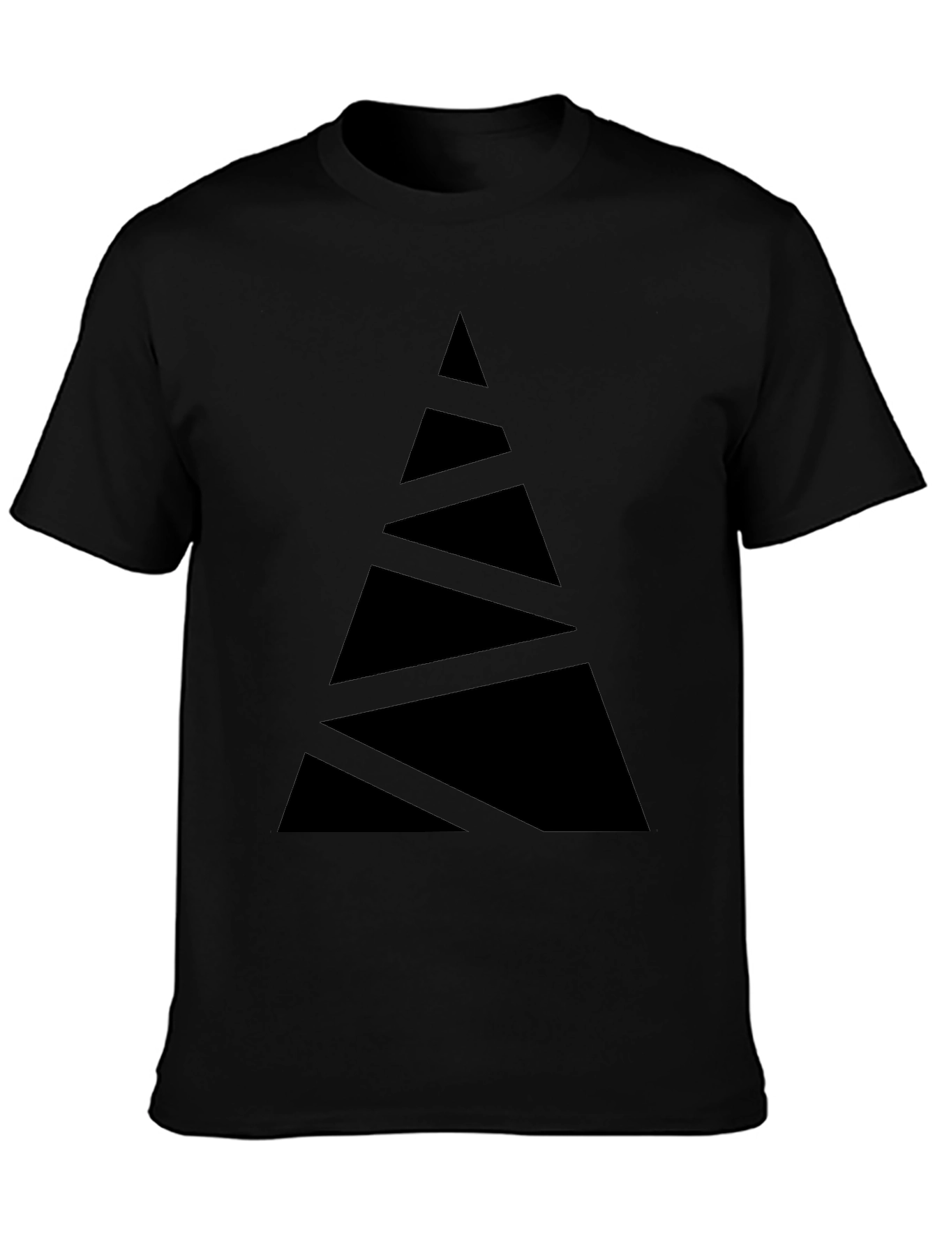 Abstract Triangle Graphic Tee - Modern Black T-Shirt
