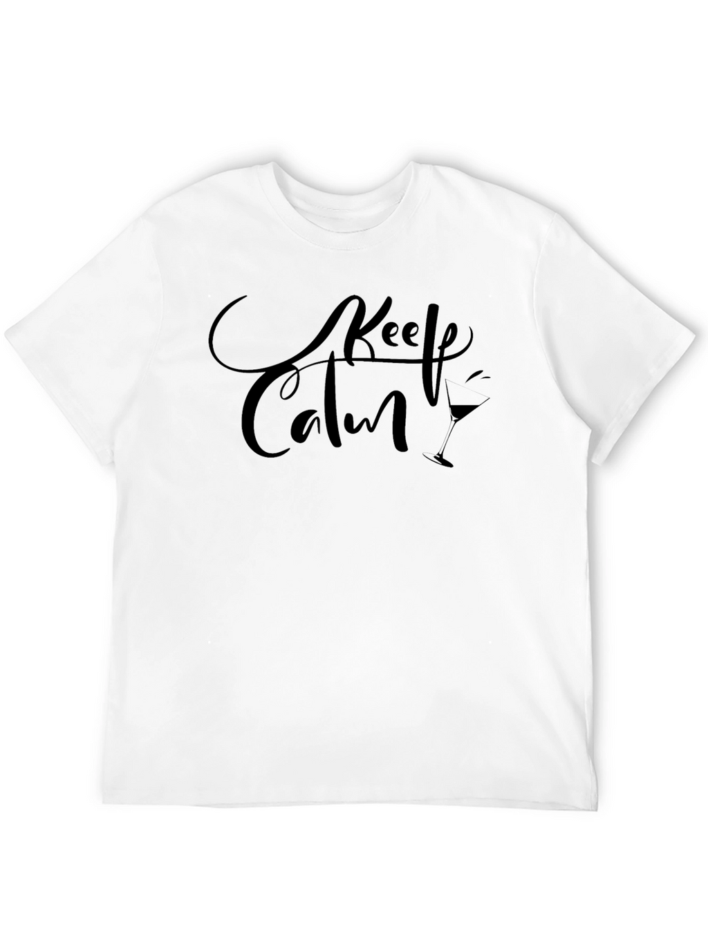 Keep Calm Cocktail Graphic Tee - Black