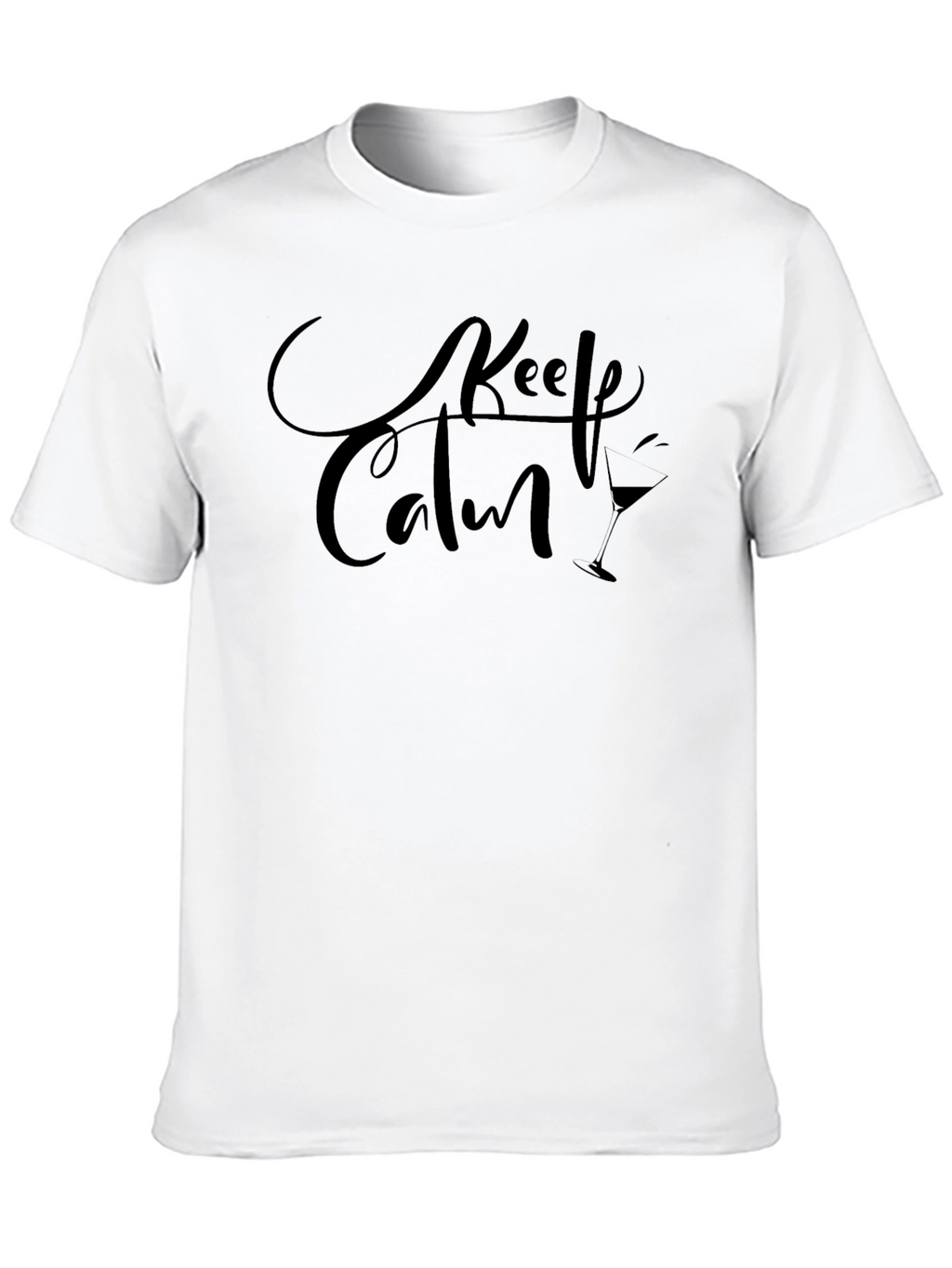 Keep Calm Cocktail Graphic Tee - Black