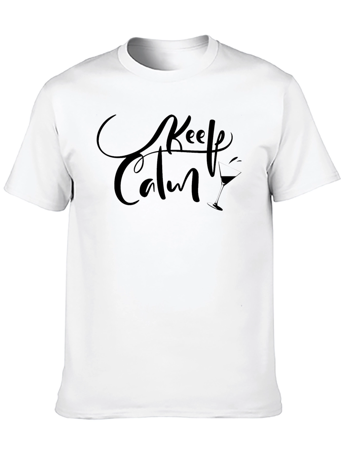 Keep Calm Cocktail Graphic Tee - Black
